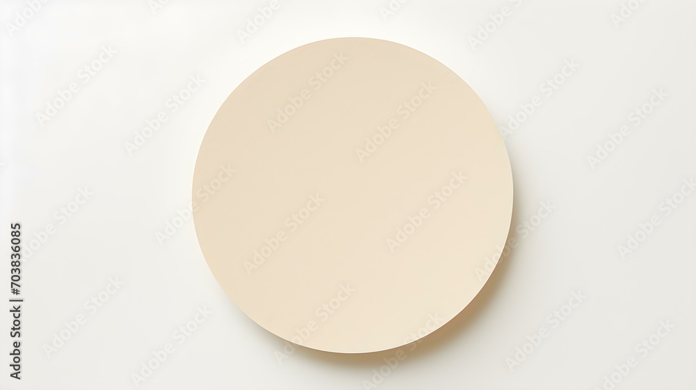 Ivory round Paper Note on a white Background. Brainstorming Template with Copy Space