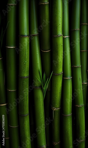 Background green bamboo wood, natural texture.