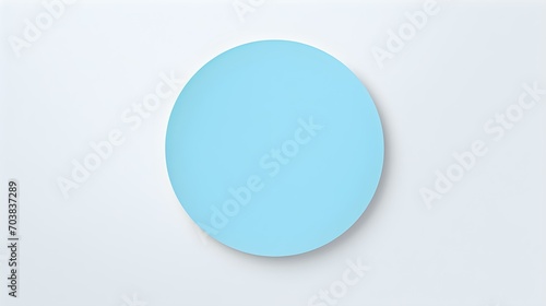 Light Blue round Paper Note on a white Background. Brainstorming Template with Copy Space