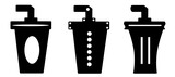 Cup icon. Collection vector illustration of icons for business. Black icon design.