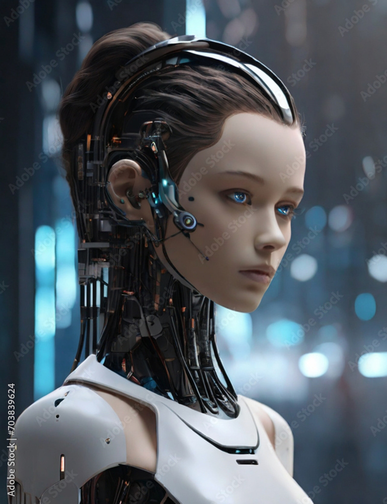 cyber woman with silver cyber woman with silver