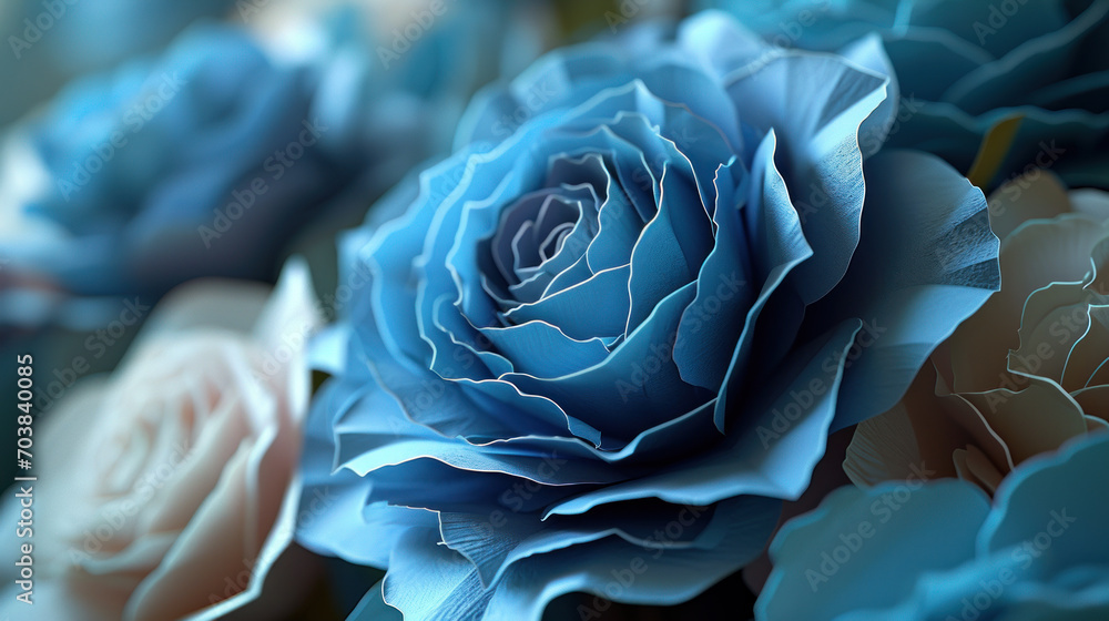Obraz premium Surreal Blue Rose Bloom