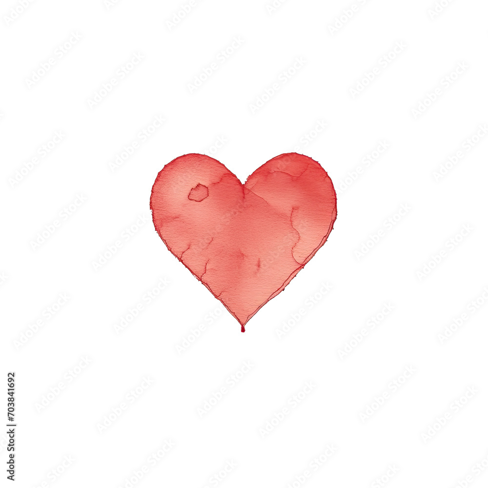 A Vintage Love Letter With a Faded Red Ink Valentines Day. Isolated on a Transparent Background. Cutout PNG.