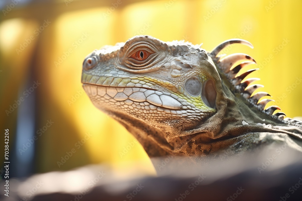 Fototapeta premium iguana under bright midday sun rays