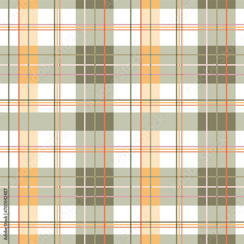 Green spring plaid seamless pattern. Easter checkered repeat background. Vector gentle texture