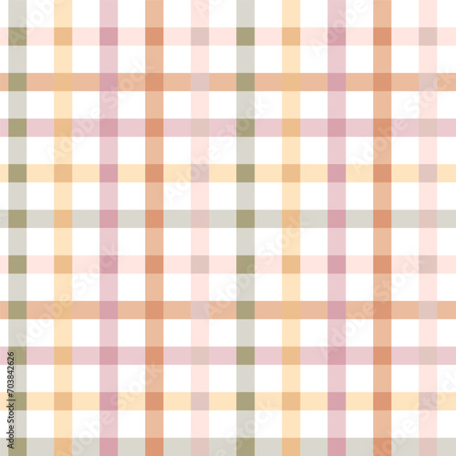 Spring plaid seamless pattern. Easter checkered repeat background. Vector gentle texture
