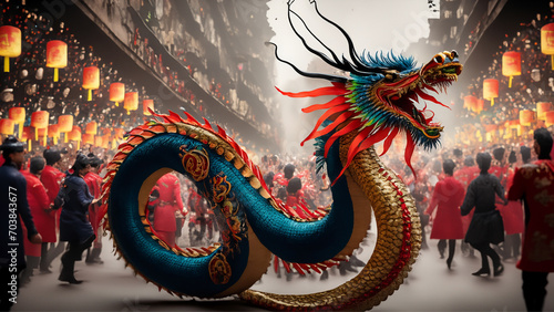 4k Dragon representing Chinese New Year