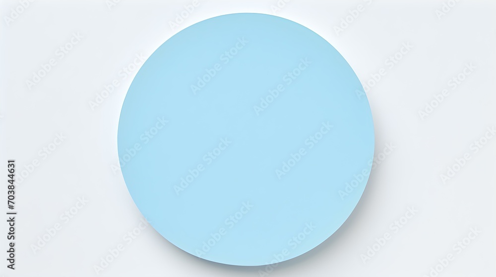 Sky Blue round Paper Note on a white Background. Brainstorming Template with Copy Space Sky Blue round Paper Note on a white Background. Brainstorming Template with Copy Space