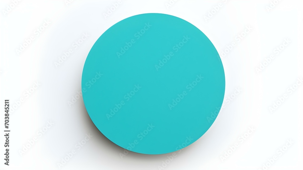 Turquoise round Paper Note on a white Background. Brainstorming Template with Copy Space Turquoise round Paper Note on a white Background. Brainstorming Template with Copy Space