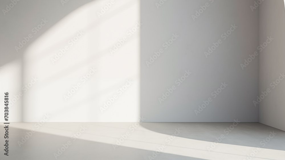 Fototapeta premium Minimalistic pastel gray gentle background. Empty space of room, product display