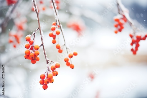frosted berries clinging to branches