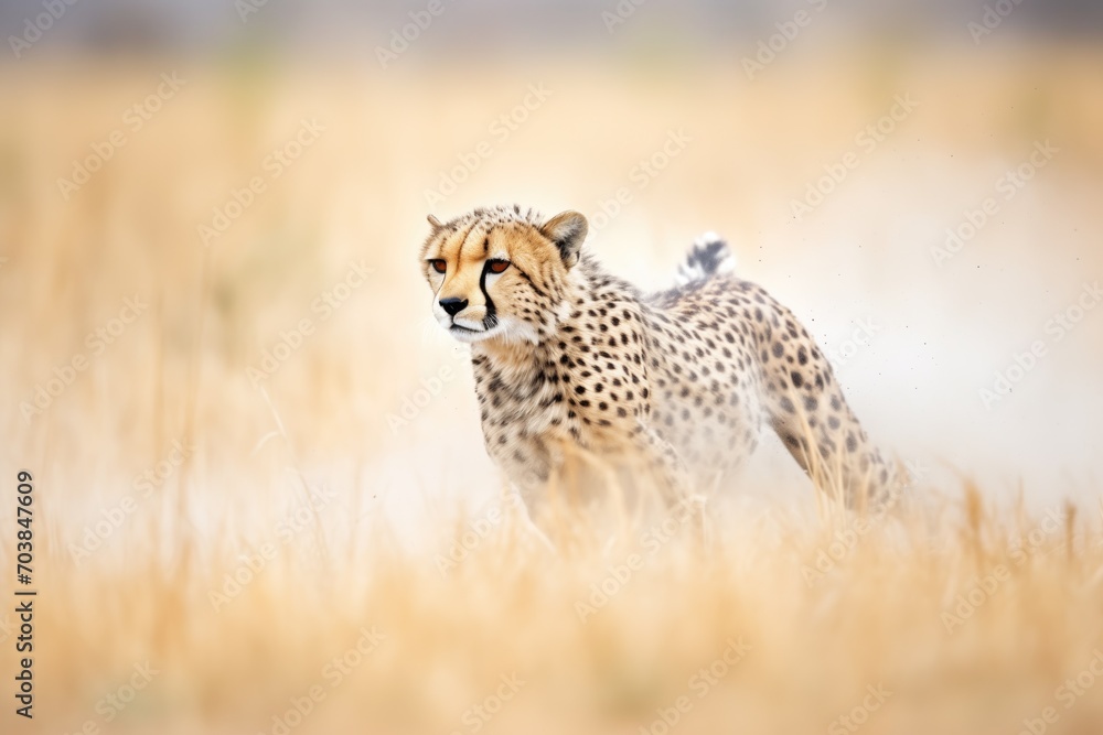 cheetah in dust cloud chasing antelope cheetah in dust cloud chasing antelope