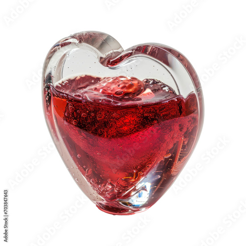 Creative love composition with transparent heart glass