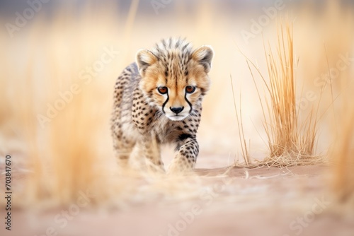 cheetah crouching before the chase