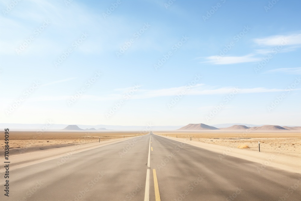 desolate road stretching into an empty horizon