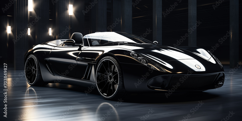Black luxury sports car