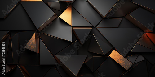 Black dark gold brown copper yellow abstract background. Geometric Shape 