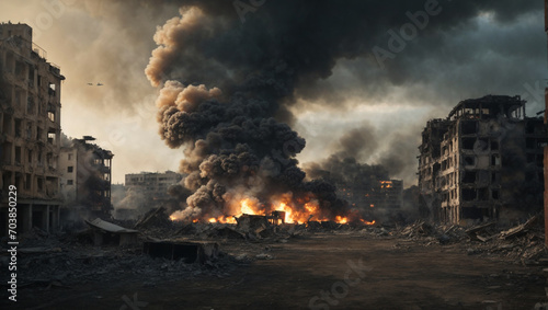 An image representing a destroyed city 