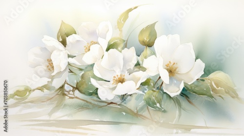 Blooming spring white snowdrops background. International happy womens mothers day, 8 March, Easter concept. White spring flowers illustration for greeting card, banner, post, poster.. © Oksana Smyshliaeva