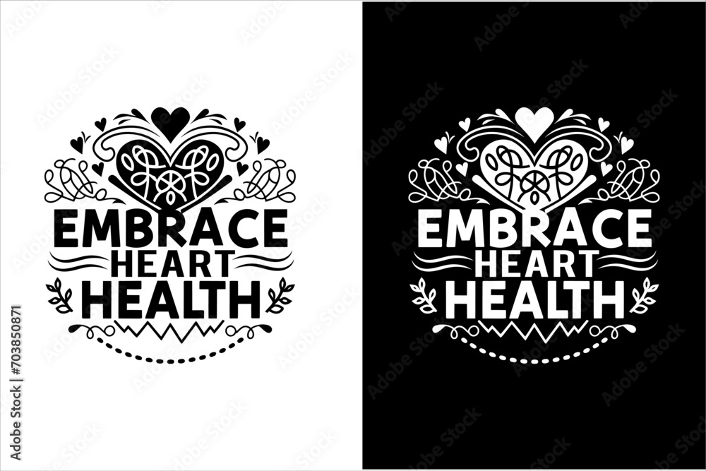 Fototapeta premium heart disease awareness t-shirt design, heart disease awareness day t-shirt design, heart disease awareness quotes