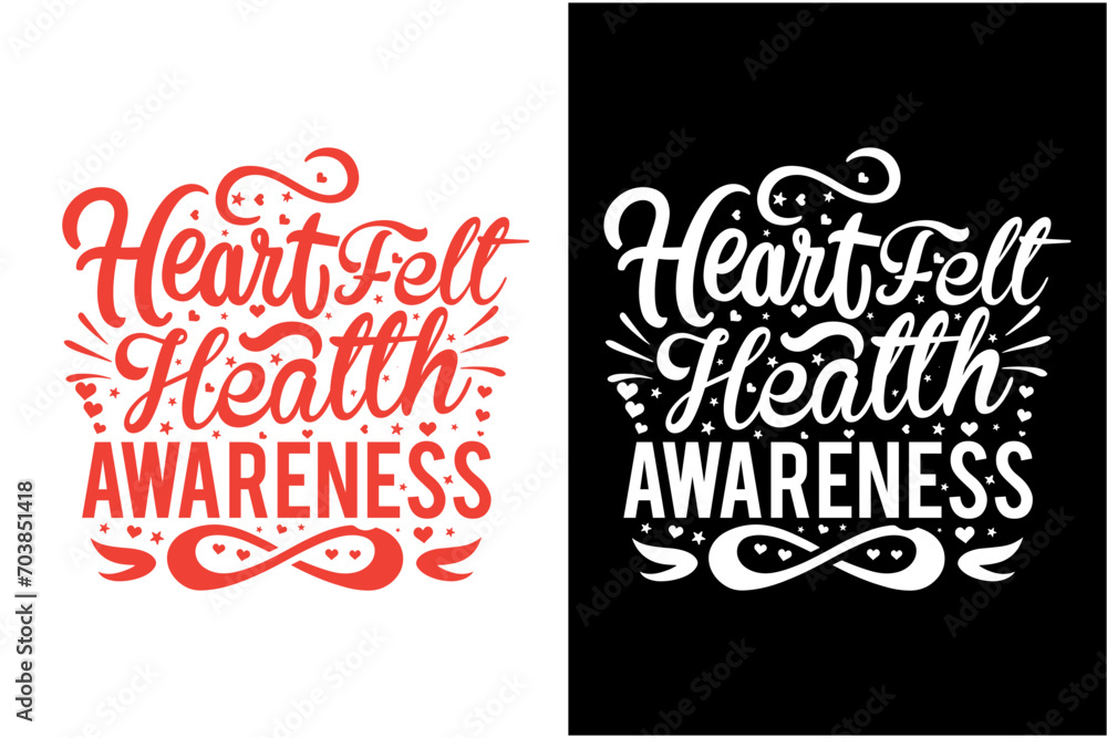 Naklejka premium heart disease awareness t-shirt design, heart disease awareness day t-shirt design, heart disease awareness quotes