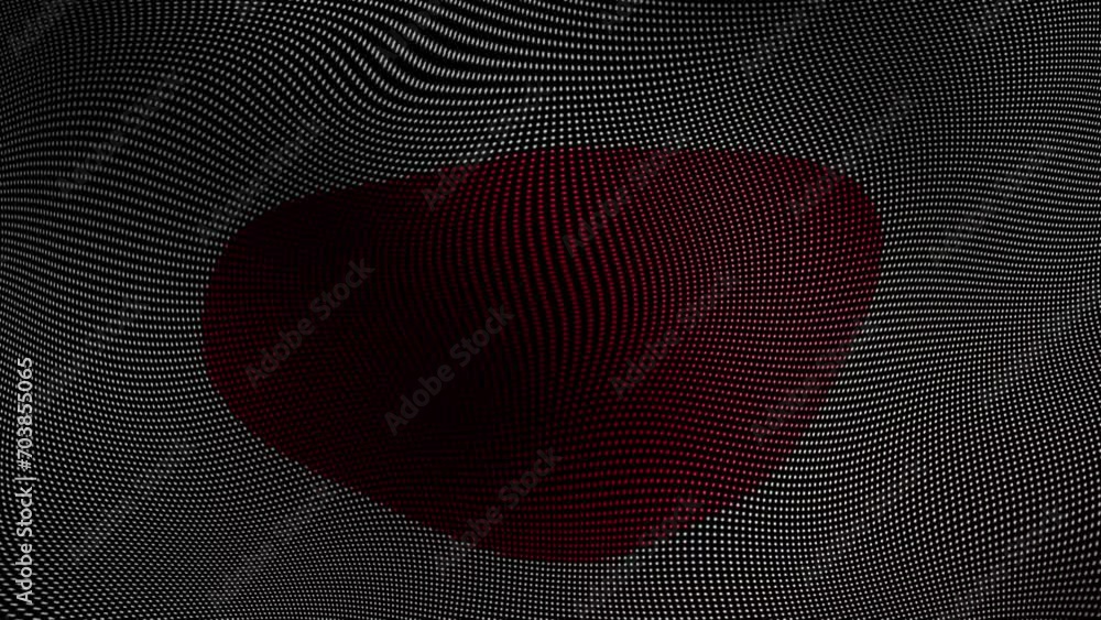 vagues de drapeau du Japon avec des particules