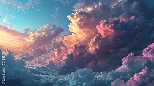 Abstract Color Clouds Sky On Pink  Background Banner HD