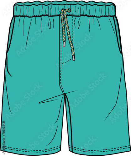 UNISEX BOTTOM WEAR SHORTS WITH POCKETS VECTOR ILLUSTRATION