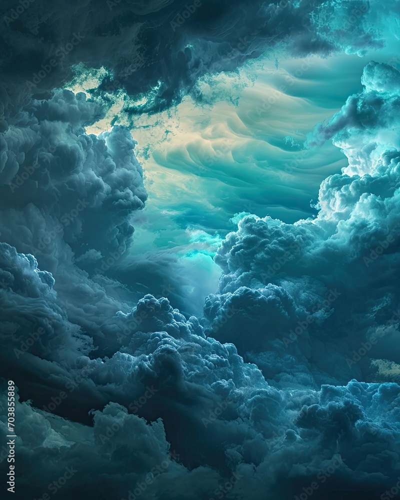 Fototapeta premium Background of a dark sky in many tones of navy blue