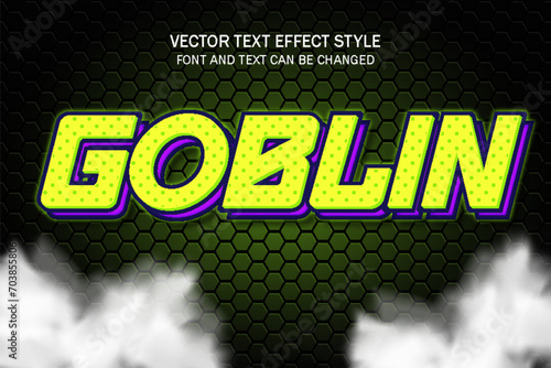 goblin green villain cartoon comic style typography editable text effect style template design background