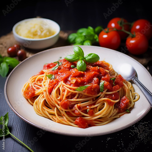 spaghetti with tomato sauce, Generative AI, Generativ, KI