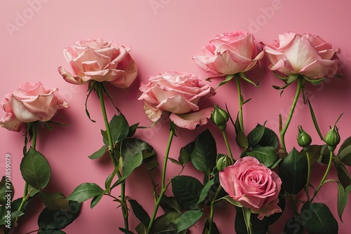 Roses on a pink background