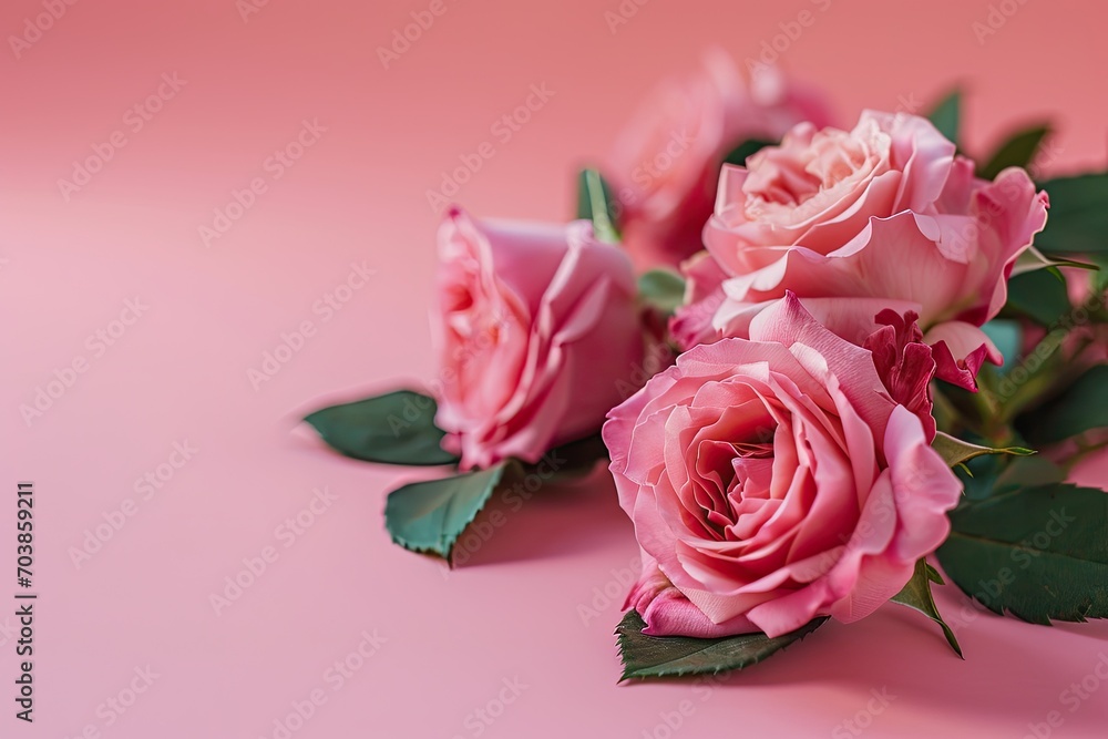 Roses on a pink background