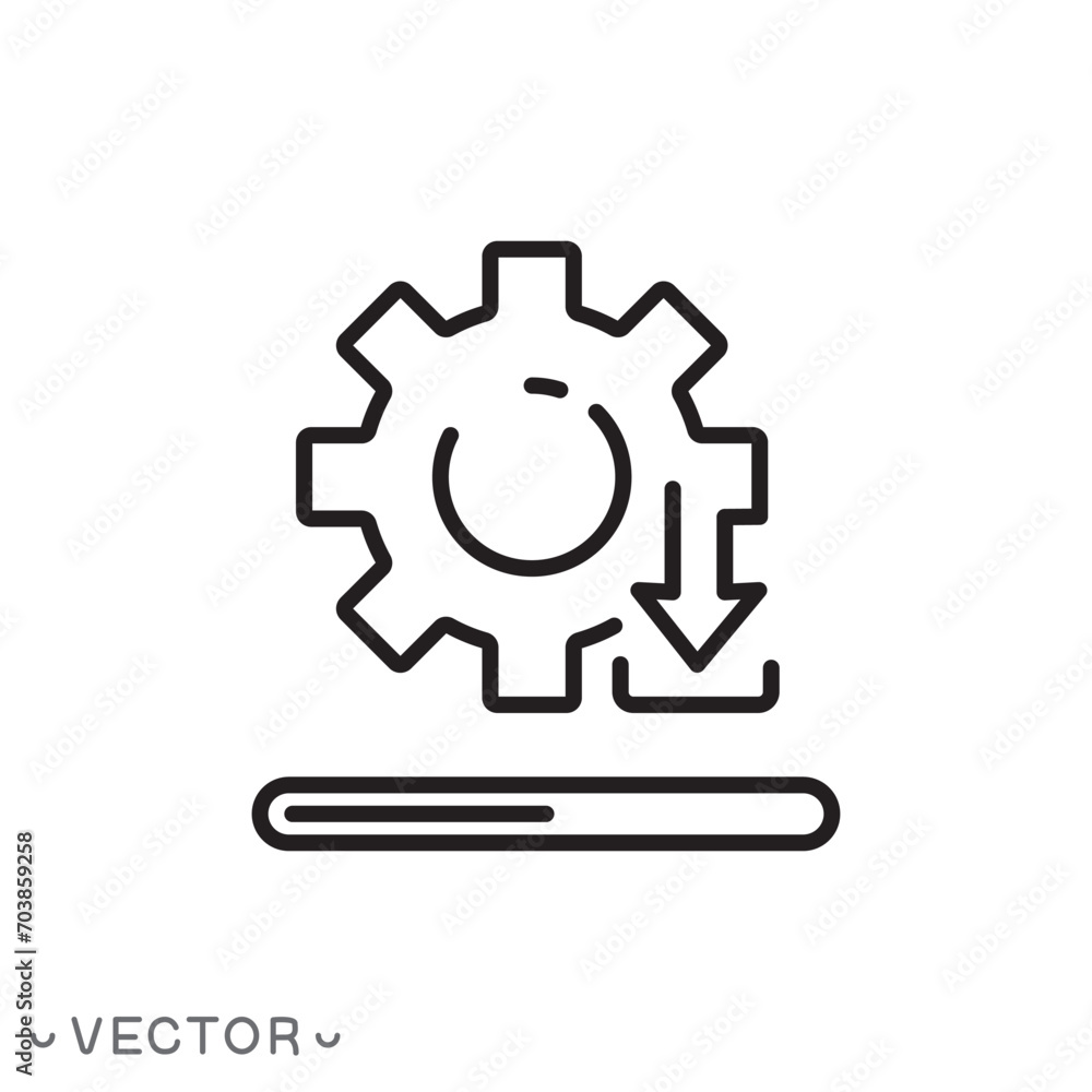 update system icon, download system progress bar, system update download isolated on white background, editable stroke eps 10 vector illustration update system icon, download system progress bar, system update download isolated on white background, editable stroke eps 10 vector illustration