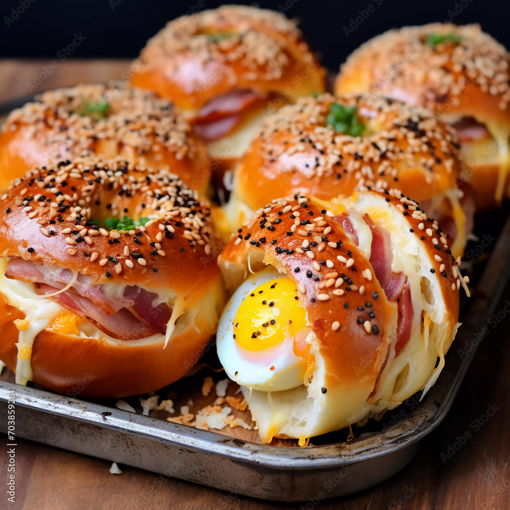 bagel with cream cheese and salmon, Generative AI, Generativ, KI bagel with cream cheese and salmon, Generative AI, Generativ, KI