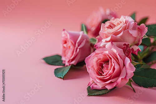 Roses on a pink background © BrandwayArt