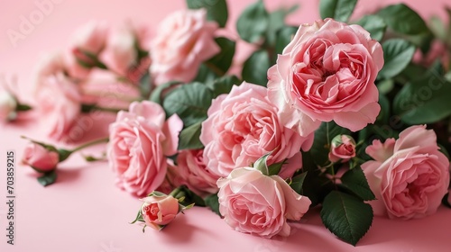 Roses on a pink background