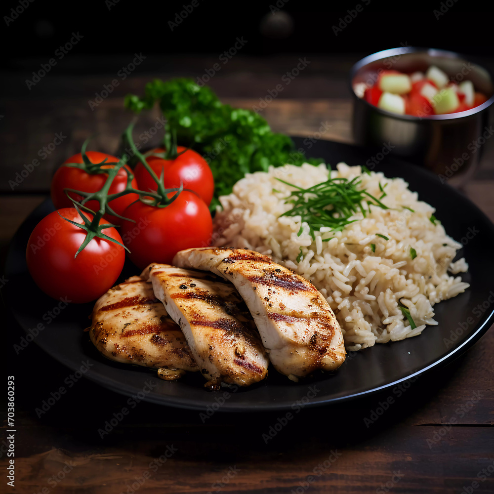 grilled chicken with rice, Generative AI, Generativ, KI