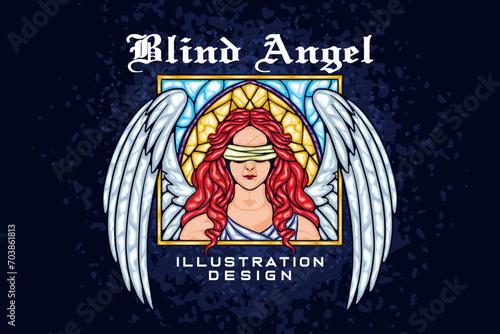 angel illustration with stained glass technique