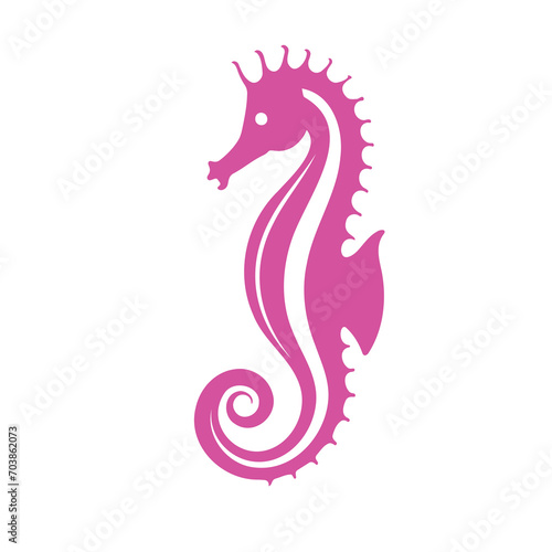 Beautifull Purple Seahorse Illustration © Syarifnr