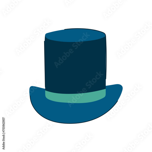show cylinder hat cartoon. costume rich, old cap, engrave shape show cylinder hat sign. isolated symbol vector illustration