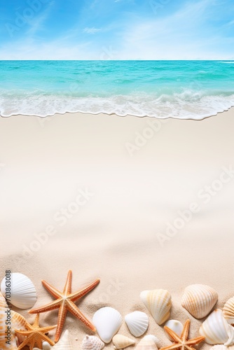 Sandy Beach and Sea Shells: Summer Shoreline