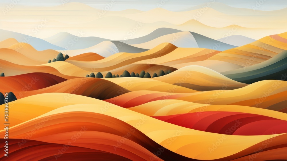 Abstract Autumn Hills Landscape Abstract Autumn Hills Landscape