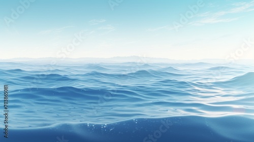 Tranquil Ocean Water with Clear Blue Sky