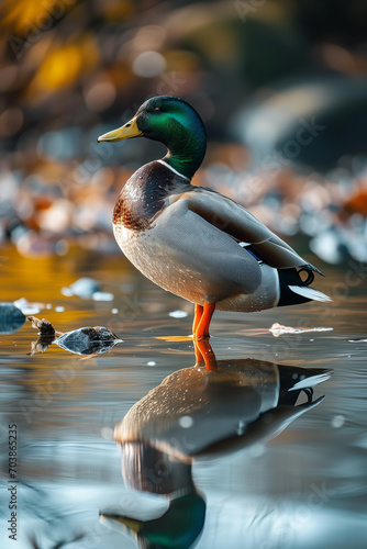 Pato-real (Anas platyrhynchos) na natureza - Fundo de tela