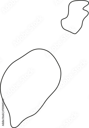 Map of Sao Tome and Principe. Country map outline vector illustration