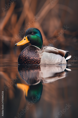 Pato-real (Anas platyrhynchos) na natureza - Fundo de tela