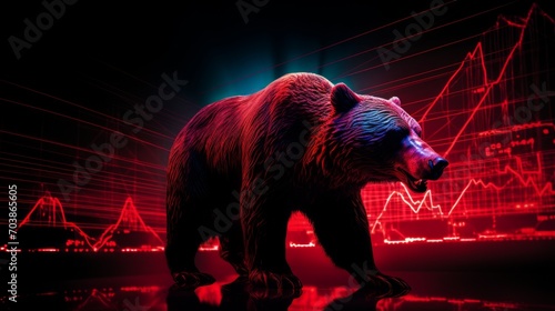 Market Forces: Neon Bear and Stock Graphs