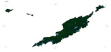 Anguilla shape isolated on white. Physical elevation map