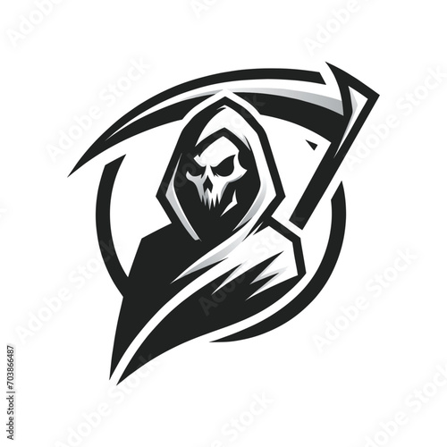 Simple Soul Reaper emblem logo design